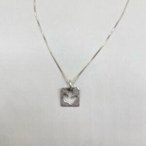 Artisan Sterling Silver Descending Dove Pendant Necklace